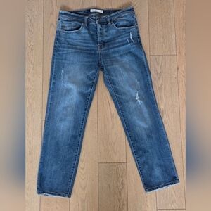 Liverpool Eco Button Fly Distressed Boyfriend Jeans, Sprague (Med Blue) - 8/29